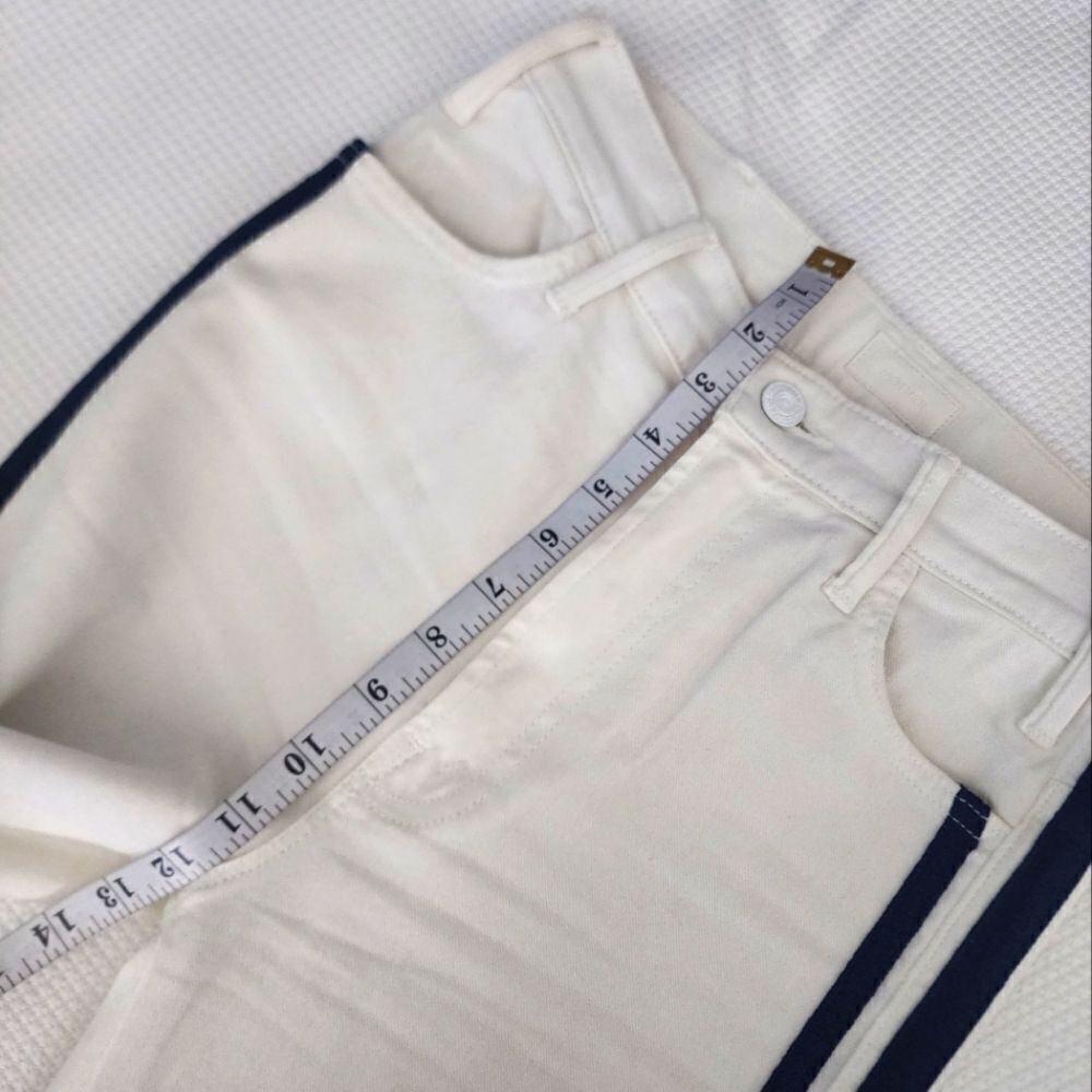 Mother Denim the Hustler ankle glass sleeper racer jeans white black - Picture 10 of 16